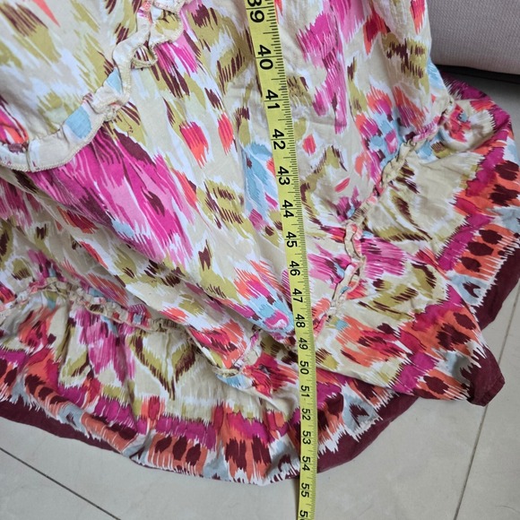 House of Harlow 1960 Size S Multicolor Floral Smocked Maxi Dress Boho Tiered - Picture 3 of 9